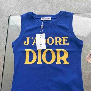 Vintage 2003 collection CD Vibrant Blue Tank with Yellow Print